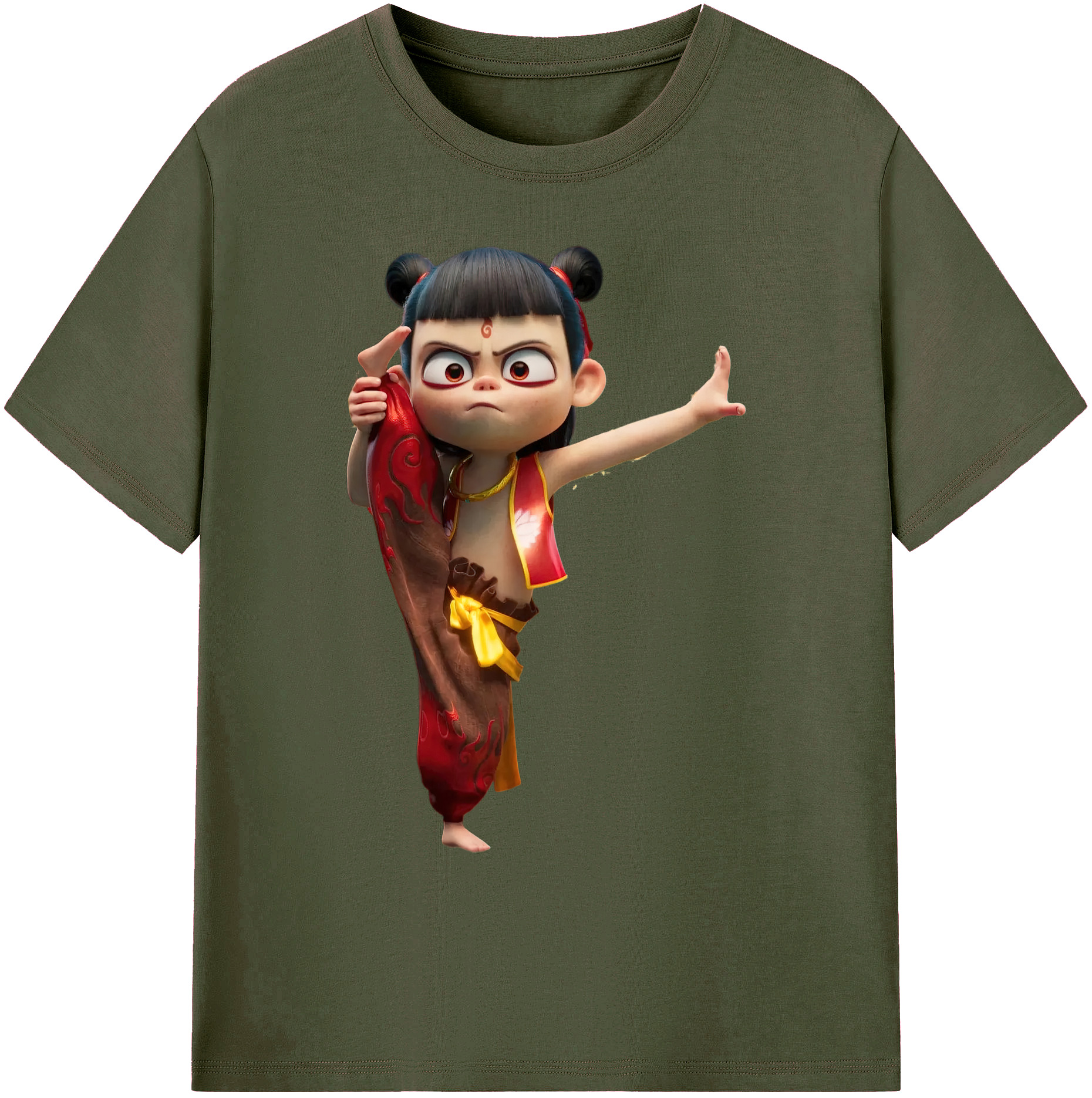 （画像用） Ne Zha 2 ナタ 魔童の大暴れ 綿100％ メンズ半袖Tシャツ｜肌触りやわらか＆通気性